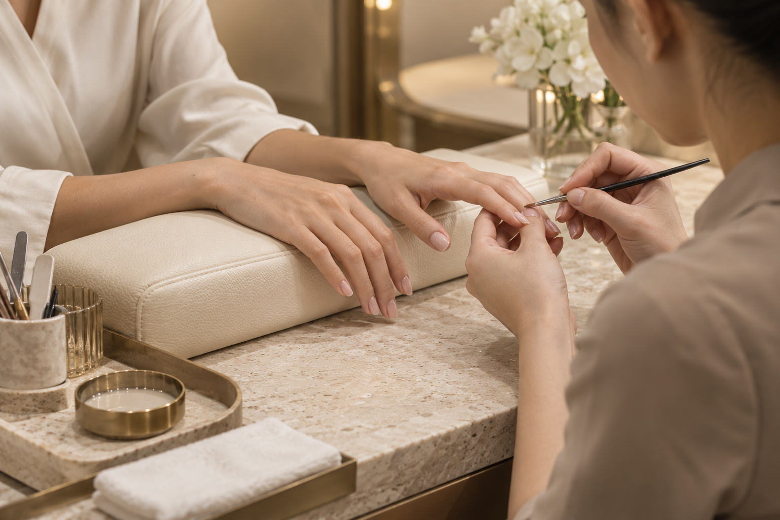 Elegant manicure service at SLIK Studio Singapore